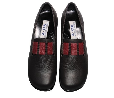 【靴のHOSHIKAWA】  『A-OK 3820』 エーオーケー スリッポン 21.5cm〜24.5cm EEEE ブラウン カジュアル レディース ローヒール 外反母趾対応 牛革 国産