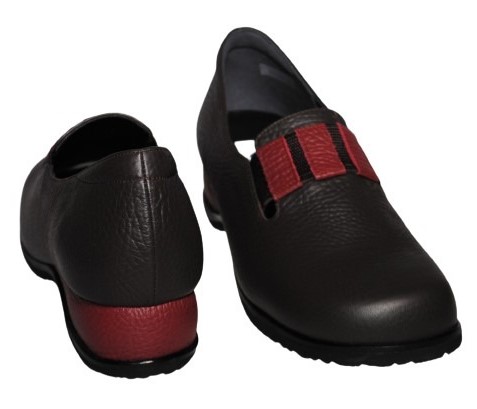 【靴のHOSHIKAWA】  『A-OK 3820』 エーオーケー スリッポン 21.5cm〜24.5cm EEEE ブラウン カジュアル レディース ローヒール 外反母趾対応 牛革 国産