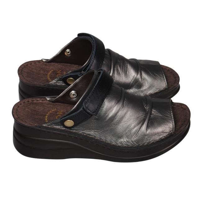 【靴のHOSHIKAWA】  『A-OK 40396』 エーオーケー サボサンダル 2S S M L 2L 幅広 GM/C バックバンド 前開き マジックテープ 国産 牛革 厚底 靴のHOSHIKAWA】 『A-OK 40396』 エーオーケー サボサンダル 2S S M L