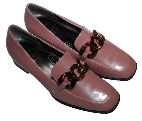 【靴のHOSHIKAWA】  『A-OK 4507』 エーオーケー ローファー 21.5cm〜24.5cm EEE ラベンダーエナメル カジュアル レディース スクエアトゥ 牛革 日本製