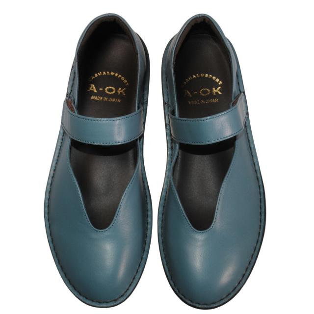 【靴のHOSHIKAWA】  『A-OK INCHOLJE 5029』 エーオーケー パンプス 22cm〜24.5cm レディース バーガンディ マジックテープ 低反発クッション 牛革 厚底 日本製