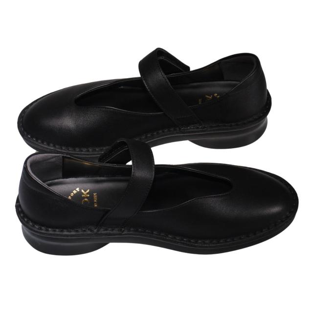 【靴のHOSHIKAWA】  『A-OK INCHOLJE 5029』 エーオーケー パンプス 22cm〜24.5cm レディース ブラック マジックテープ 低反発クッション 牛革 厚底 日本製