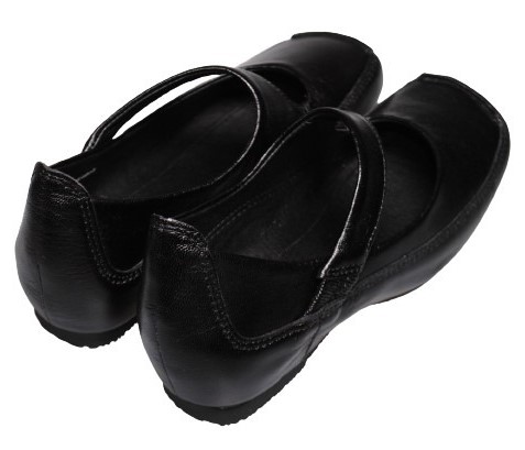 【靴のHOSHIKAWA】  『A-OK 5110』 エーオーケー スリッポン 22cm〜24.5cm レディース ブラック スクエアトゥ インヒール ベルト 本革