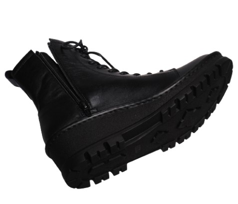 【靴のHOSHIKAWA】  『A-OK 5501』 エーオーケー ショートブーツ 22.5cm〜24.5cm レディース  レースアップ ブラック 牛革 秋冬