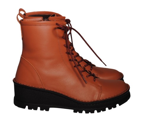 【靴のHOSHIKAWA】  『A-OK 5501』 エーオーケー ショートブーツ 22.5cm〜24.5cm レディース  レースアップ ピンク 牛革 秋冬