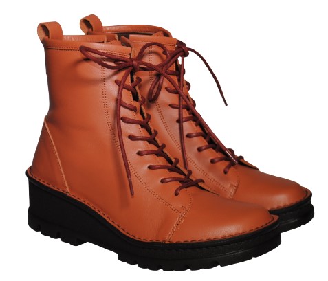 【靴のHOSHIKAWA】  『A-OK 5501』 エーオーケー ショートブーツ 22.5cm〜24.5cm レディース  レースアップ ピンク 牛革 秋冬