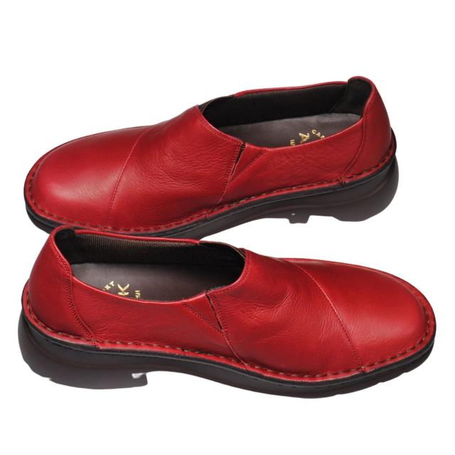 【靴のHOSHIKAWA】  『A-OK 6001』 エーオーケー スリッポン 22cm〜24.5cm レディース ワイン サイドゴア 低反発クッション 牛革 厚底 日本製