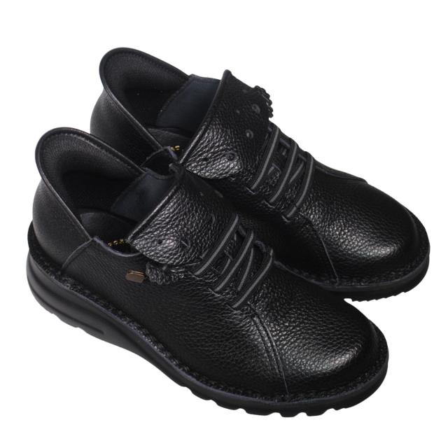 【靴のHOSHIKAWA】  『A-OK 6006』 エーオーケー ブーティー 21.5cm〜24.5cm EEEE ブラック レディース ゴムレース ショート丈 立ったまま履ける 国産 幅広 軽量 秋冬