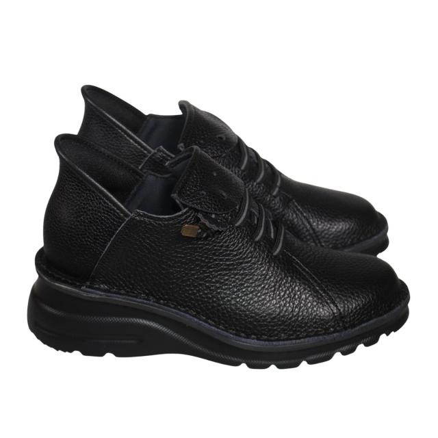 【靴のHOSHIKAWA】  『A-OK 6006』 エーオーケー ブーティー 21.5cm〜24.5cm EEEE ブラック レディース ゴムレース ショート丈 立ったまま履ける 国産 幅広 軽量 秋冬