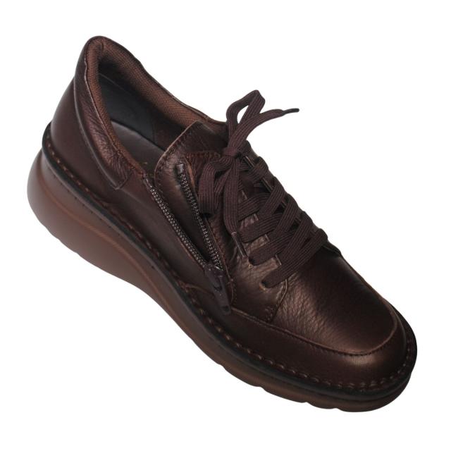 【靴のHOSHIKAWA】  『A-OK 60251』 エーオーケー ブーティー 22cm〜24.5cm レディース ブルーグレー カジュアル レースアップ ファスナー コンフォートシューズ 幅が広い 牛革 国産