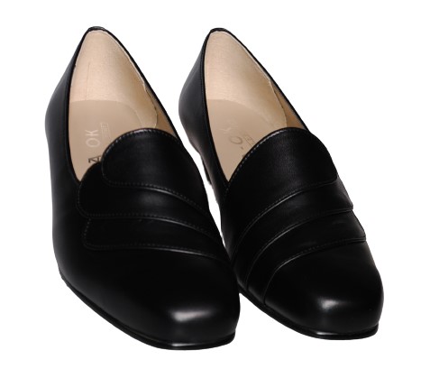 【靴のHOSHIKAWA】  『A-OK 6060』 エーオーケー パンプス 21.5cm〜25cm EEE レディース ブラック フォーマル ヒール 天然皮革 国産