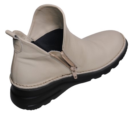 【靴のHOSHIKAWA】  『A-OK 7058』 エーオーケー ブーティー 21.5cm〜25cm EEEE ライトグレー レディース 内ファスナー ショート丈 国産 軽量 秋冬