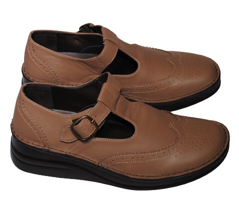 【靴のHOSHIKAWA】  『A-OK INCHOLJE 7068』 エーオーケー レザーシューズ 22cm〜24.5cm レディース スリッポン モカ ストラップ 厚底 レースアップ 牛革