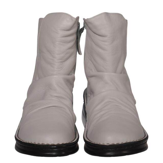【靴のHOSHIKAWA】  『A-OK 7086』 エーオーケー ミドルブーツ 22cm〜25cm レディース ライトグレー ブーツ サイドファスナー 低反発素材 牛革 厚底 秋冬 靴のHOSHIKAWA】 『A-OK 7086』 エーオーケー ミドルブーツ 22cm〜25cm