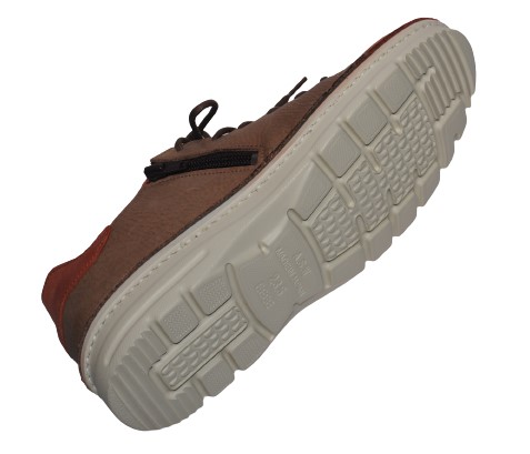 【靴のHOSHIKAWA】  『A-OK 7091』 エーオーケー トマト 21.5cm〜25cm EEEE レザースニーカー 撥水加工 ファスナー 厚底 レースアップ 牛革