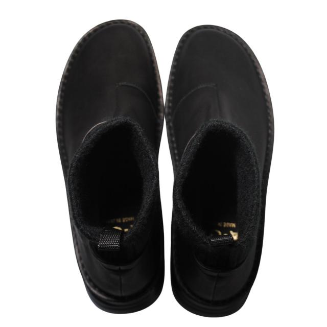 【靴のHOSHIKAWA】  『A-OK 7094』 エーオーケー ニットブーツ 22cm〜24.5cm 幅広 レディース ブラック ショート丈 ブーツ 牛革 厚底 秋冬