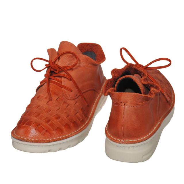 【靴のHOSHIKAWA】  『A-OK 7311』 エーオーケー ブーティー 21.5cm〜25cm EEEE トマト レディース レースアップ ショート丈 国産 幅広 軽量 秋冬