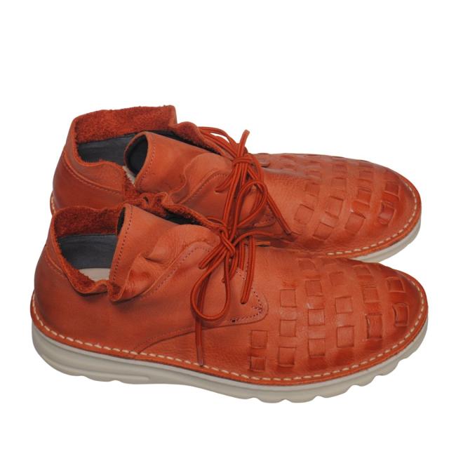 【靴のHOSHIKAWA】  『A-OK 7311』 エーオーケー ブーティー 21.5cm〜25cm EEEE トマト レディース レースアップ ショート丈 国産 幅広 軽量 秋冬