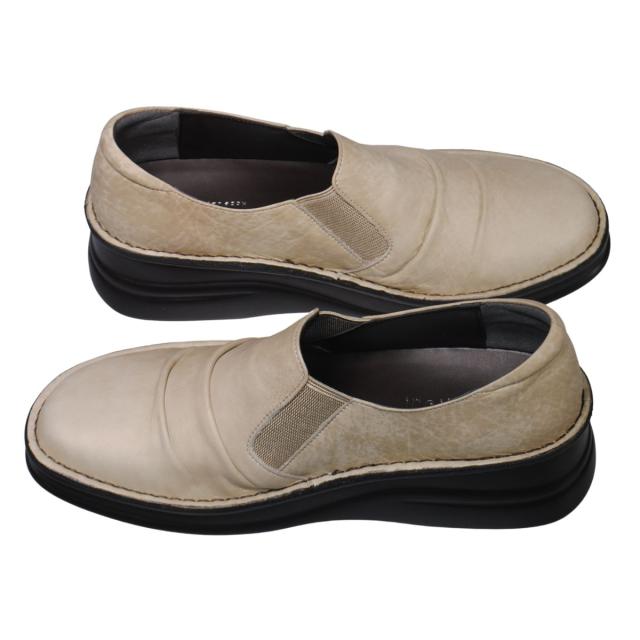 【靴のHOSHIKAWA】  『A-OK 8303』 エーオーケー スリッポン 21.5cm〜25cm EEEE レディース  幅が広い サイドゴア コンフォートシューズ 天然皮革 厚底 日本製