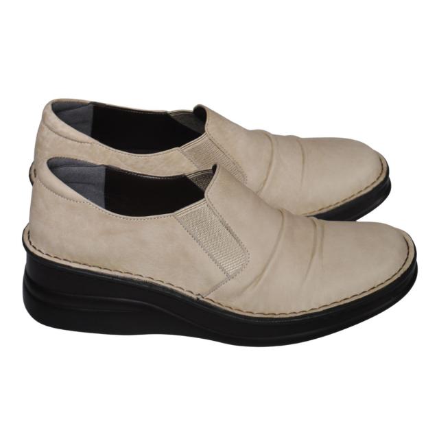 【靴のHOSHIKAWA】  『A-OK 8303』 エーオーケー スリッポン 21.5cm〜25cm EEEE レディース  幅が広い サイドゴア コンフォートシューズ 天然皮革 厚底 日本製