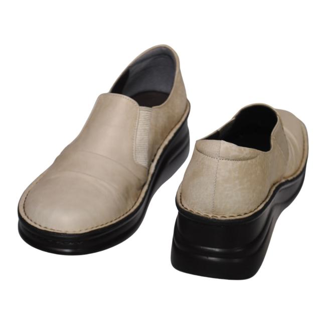 【靴のHOSHIKAWA】  『A-OK 8303』 エーオーケー スリッポン 21.5cm〜25cm EEEE レディース  幅が広い サイドゴア コンフォートシューズ 天然皮革 厚底 日本製