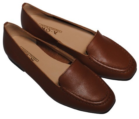 【靴のHOSHIKAWA】  『A-OK 8481』 エーオーケー ローファー 22.5cm〜24.5cm レディース スリッポン テラ ローヒール ゴム底 踵が低い 牛革