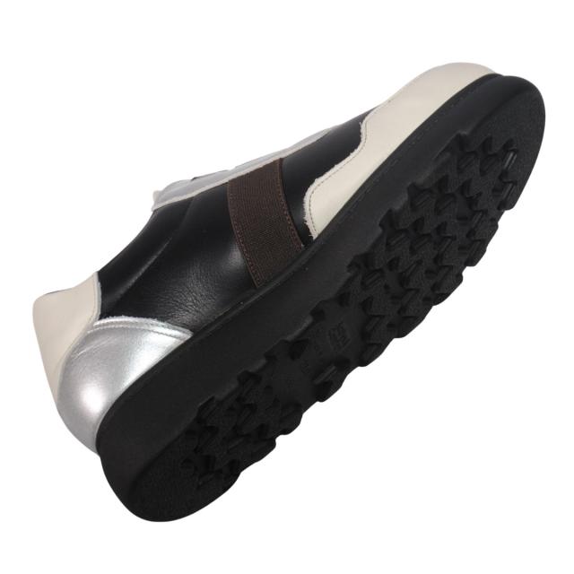 【靴のHOSHIKAWA】  『A-OK 92501』 エーオーケー スリッポン 22cm〜24.5cm EEEE オフホワイト/ブラック/シルバー カジュアル ゴムバンド レディース コンフォートシューズ 幅が広い 牛革 国産