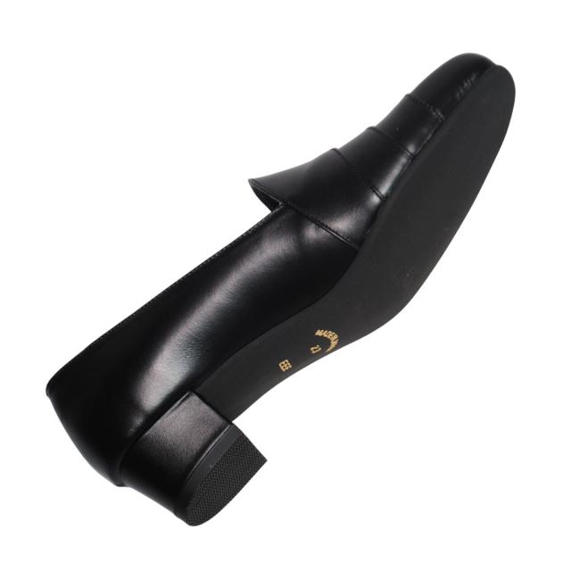 【靴のHOSHIKAWA】  『A-OK AA606』 22.5cm〜24.5cm EEE レディース パンプス ブラック ローヒール アーモンドトゥ フォーマル ビジネス 冠婚葬祭 日本製 本革 幅広