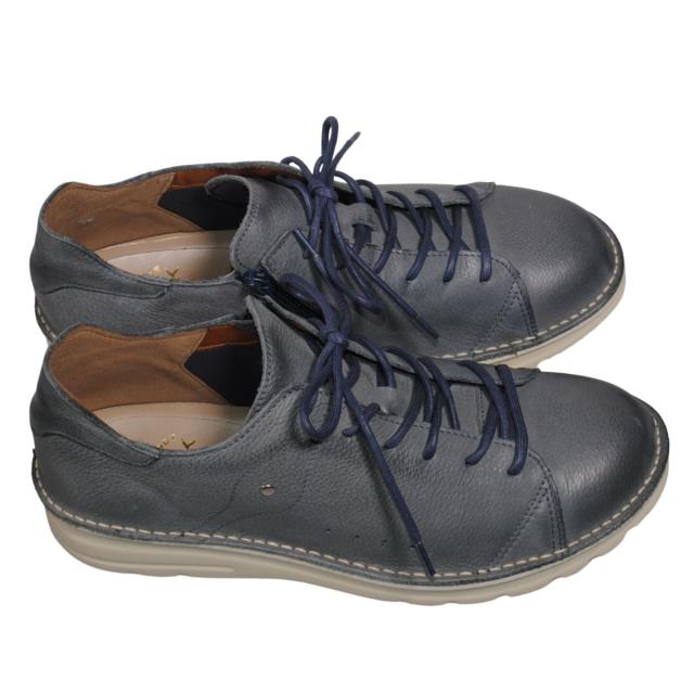 【靴のHOSHIKAWA】  『A-OK W7091』 エーオーケー レザーシューズ 25.5cm〜27.5cm メンズ カジュアル フォレスト レーズアップ ファスナー 革紐 幅が広い 日本製 牛革