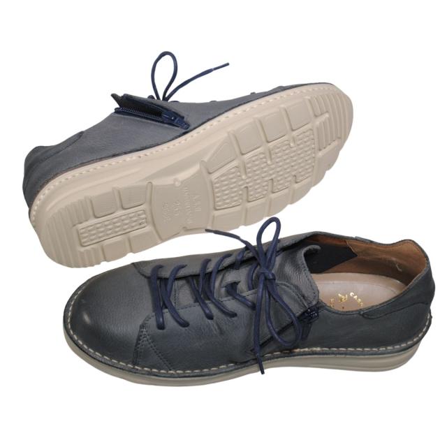 【靴のHOSHIKAWA】  『A-OK W7091』 エーオーケー レザーシューズ 25.5cm〜27.5cm メンズ カジュアル フォレスト レーズアップ ファスナー 革紐 幅が広い 日本製 牛革