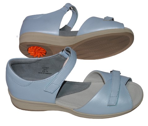 【靴のHOSHIKAWA】  『Medical Walk L002』 アサヒ メディカルウォーク 21.5cm〜25cm EEE レディース スカイブルー カジュアル マジックテープ 天然皮革 SHM