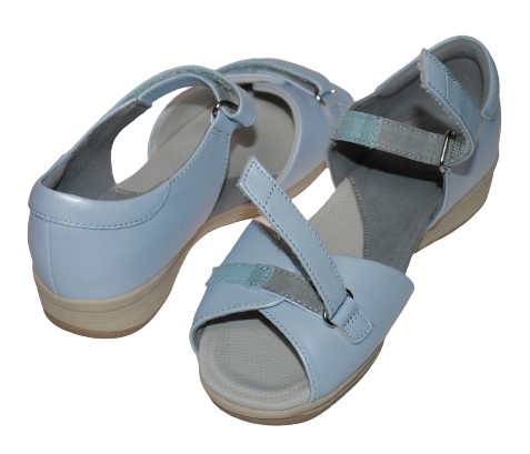 【靴のHOSHIKAWA】  『Medical Walk L002』 アサヒ メディカルウォーク 21.5cm〜25cm EEE レディース スカイブルー カジュアル マジックテープ 天然皮革 SHM