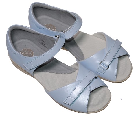 【靴のHOSHIKAWA】  『Medical Walk L002』 アサヒ メディカルウォーク 21.5cm〜25cm EEE レディース スカイブルー カジュアル マジックテープ 天然皮革 SHM