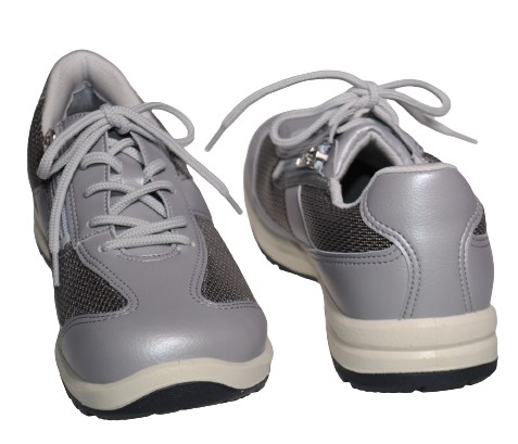 【靴のHOSHIKAWA】  『Medical Walk L030』 アサヒ メディカルウォーク 21.5cm〜25cm EEEE レディース シルバー カジュアルシューズ レースアップ 天然皮革 日本製