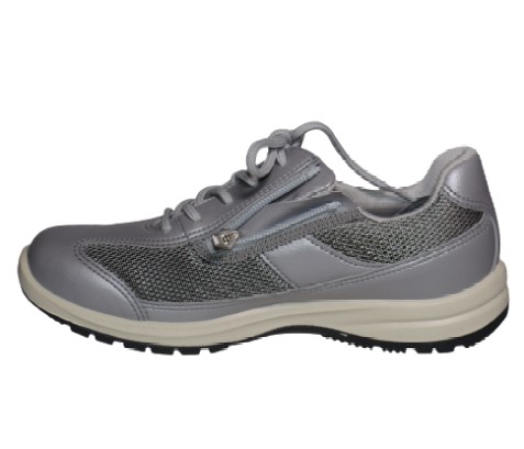 【靴のHOSHIKAWA】  『Medical Walk L030』 アサヒ メディカルウォーク 21.5cm〜25cm EEEE レディース シルバー カジュアルシューズ レースアップ 天然皮革 日本製