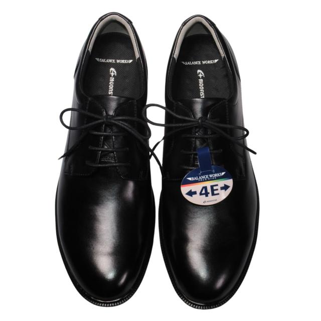【靴のHOSHIKAWA】  『BALANCE WORKS BW4620』 バランスワークス ブラック ビジネスシューズ メンズ 24.5cm〜30cm EEEE レースアップ 本革 抗菌防臭 幅広