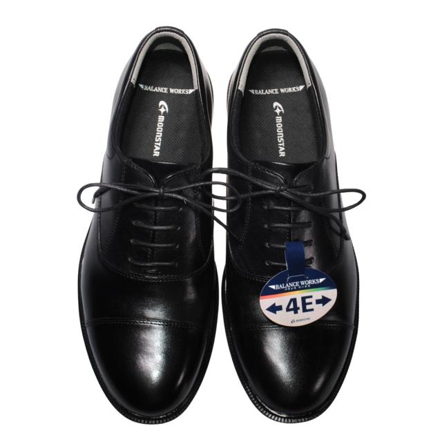 【靴のHOSHIKAWA】  『BALANCE WORKS BW4621』 バランスワークス ブラック ビジネスシューズ メンズ 24.5cm〜30cm EEEE レースアップ 本革 抗菌防臭 幅広