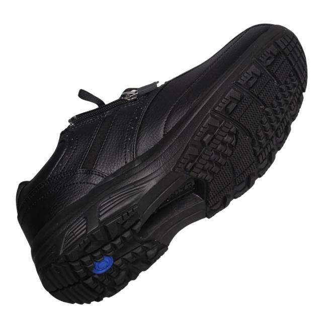 【靴のHOSHIKAWA】  『GAINER 0139』 24.5cm〜28cm EEEE スニーカーサイドファスナー ブラック コンフォート 吸湿 速乾 抗菌防臭加工 合成皮革 衝撃吸収 幅広