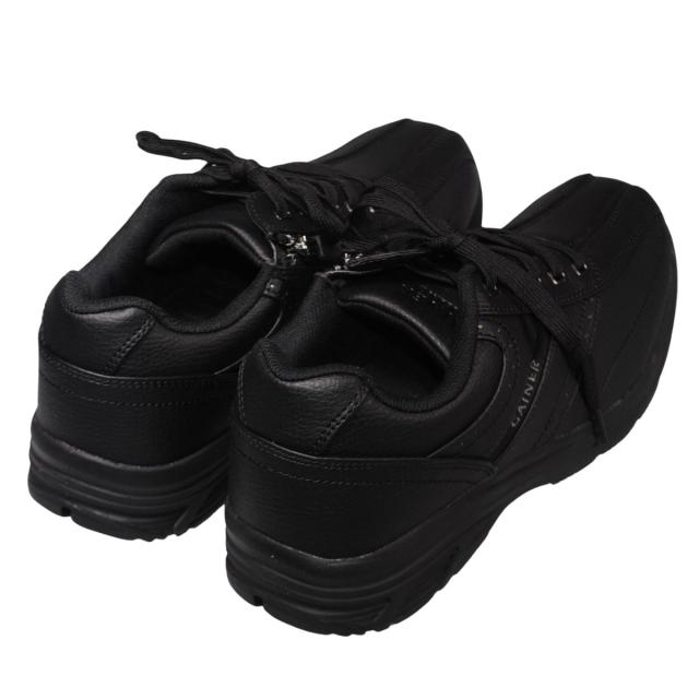 【靴のHOSHIKAWA】  『GAINER 0139』 24.5cm〜28cm EEEE スニーカーサイドファスナー ブラック コンフォート 吸湿 速乾 抗菌防臭加工 合成皮革 衝撃吸収 幅広