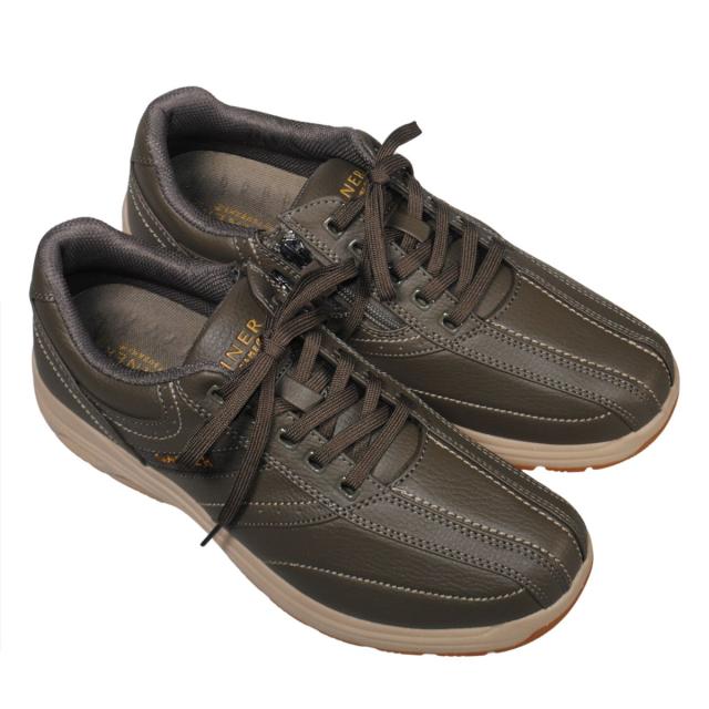 【靴のHOSHIKAWA】  『GAINER 0139』 24.5cm〜28cm EEEE スニーカーサイドファスナー カーキ コンフォート 吸湿 速乾 抗菌防臭加工 合成皮革 衝撃吸収 幅広