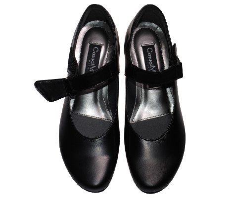 【靴のHOSHIKAWA】  『Casual Monet 8820』 カジュアルモネ パンプス 21.5cm〜24.5cm EEE クロスムース レディース マジックテープ ローヒール 日本製 本革