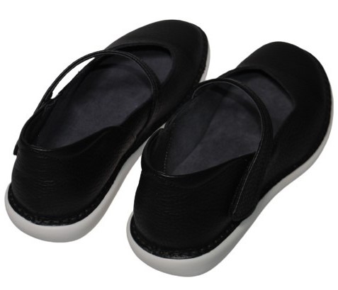 【靴のHOSHIKAWA】  『MOVEO 19607』 モベオ パンプス 22cm〜24.5cm EEEE フラットソール マジックテープ アイボリー 日本製 本革 軽量 幅広