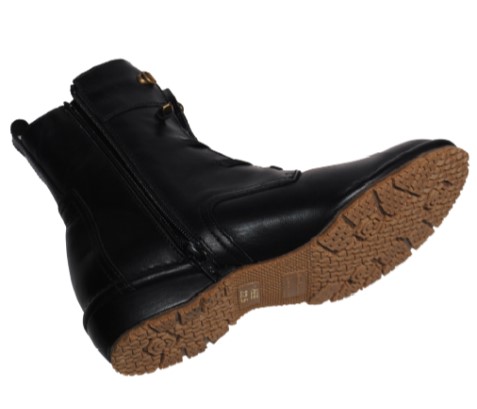 【靴のHOSHIKAWA】  『MOVEO 3017』 モベオ ショートブーツ 21.5cm〜25cm EEE 厚底ブーツ ブラック 日本製 本革  撥水 抗菌加工 軽い 秋冬