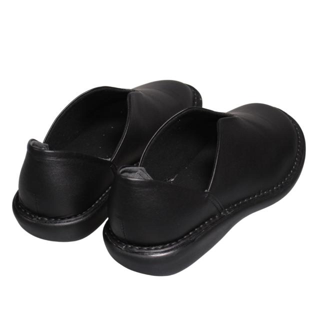 【靴のHOSHIKAWA】  『MOVEO 64261N』 モベオ スリッポン 22cm〜24.5cm EEEE ぺたんこ フラット底 ブラック カジュアル 日本製 本革 幅広 春夏