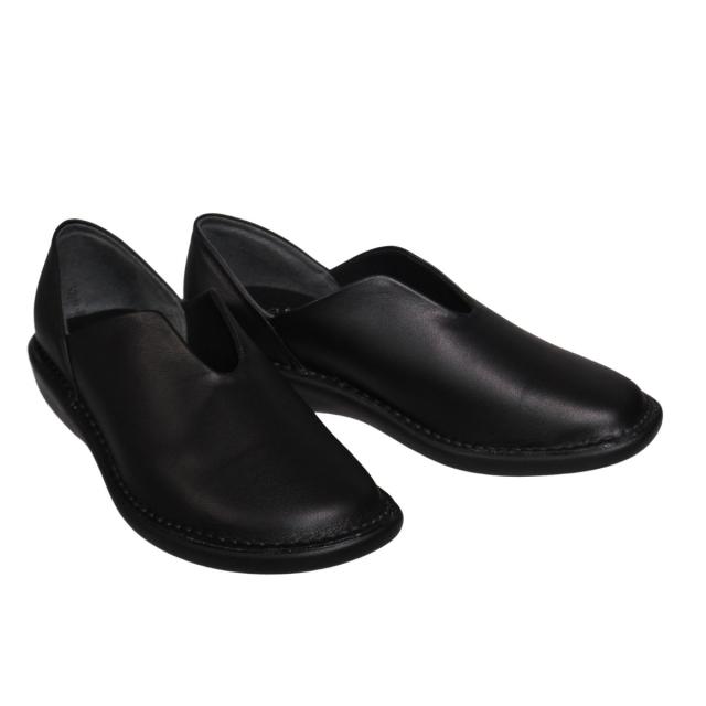 【靴のHOSHIKAWA】  『MOVEO 64261N』 モベオ スリッポン 22cm〜24.5cm EEEE ぺたんこ フラット底 ブラック カジュアル 日本製 本革 幅広 春夏