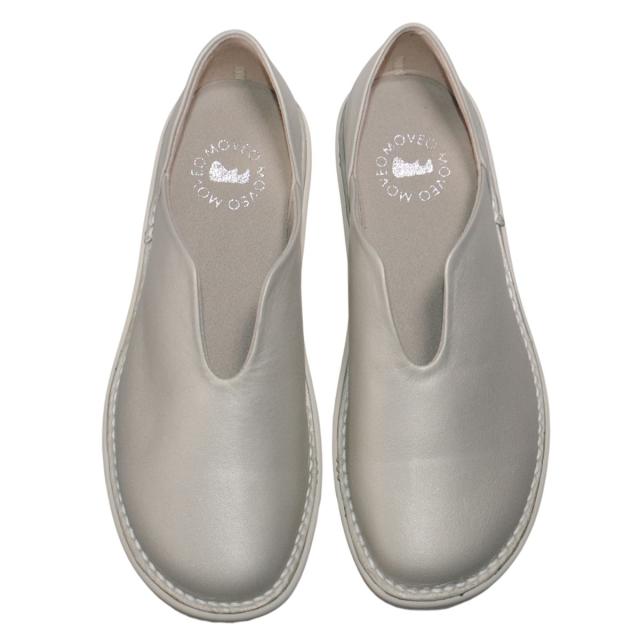 【靴のHOSHIKAWA】  『MOVEO 64261N』 モベオ スリッポン 22cm〜24.5cm EEEE ぺたんこ フラット底 シャンパン カジュアル 日本製 本革 幅広 春夏