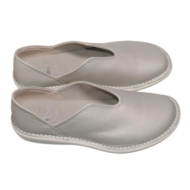 【靴のHOSHIKAWA】  『MOVEO 64261N』 モベオ スリッポン 22cm〜24.5cm EEEE ぺたんこ フラット底 シャンパン カジュアル 日本製 本革 幅広 春夏