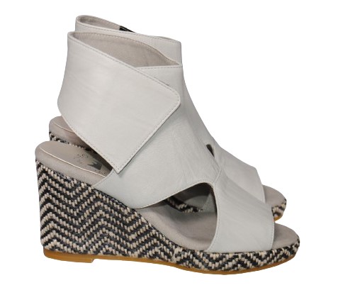 【靴のHOSHIKAWA】  『MOVEO 6800』 モベオ ブーツサンダル 221.5cm〜245cm EEEE 厚底ブーツ ホワイト オープントゥ マジックテープ 日本製 本革 春夏