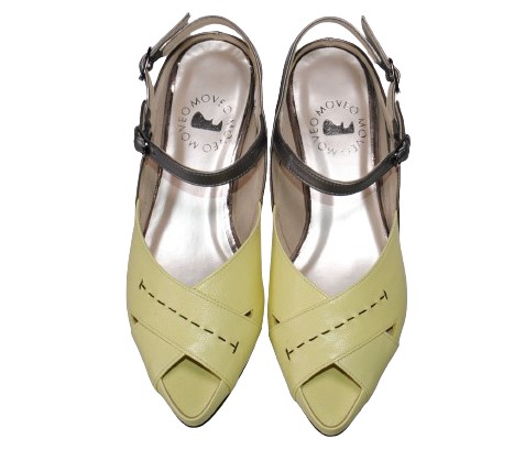 【靴のHOSHIKAWA】  『MOVEO 7018』 モベオ サンダル 22cm〜24.5cm EEE ローヒール ストラップ イエロー 日本製 本革 幅広 春夏