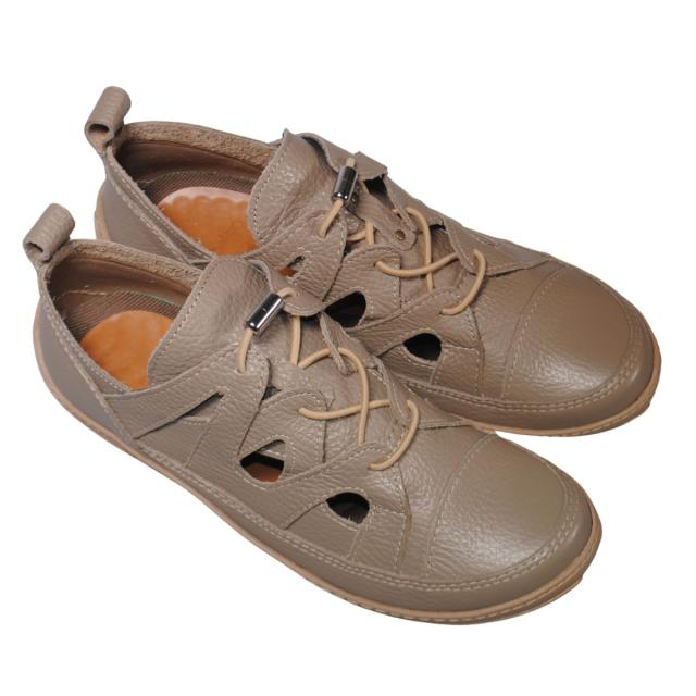 【靴のHOSHIKAWA】  『MOVEO 103-900』 モベオ カジュアルシューズ 22.5cm〜24.5cm レディース グレー ゴムレース 撥水加工 抗菌 日本製 幅が広い 本革 春夏